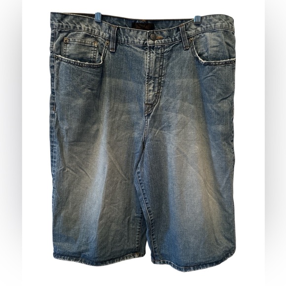 VINTAGE SEAN JOHN Y2K BAGGY MEN'S HIP HOP DENIM SHORTS SIZE 36 - Picture 1 of 7